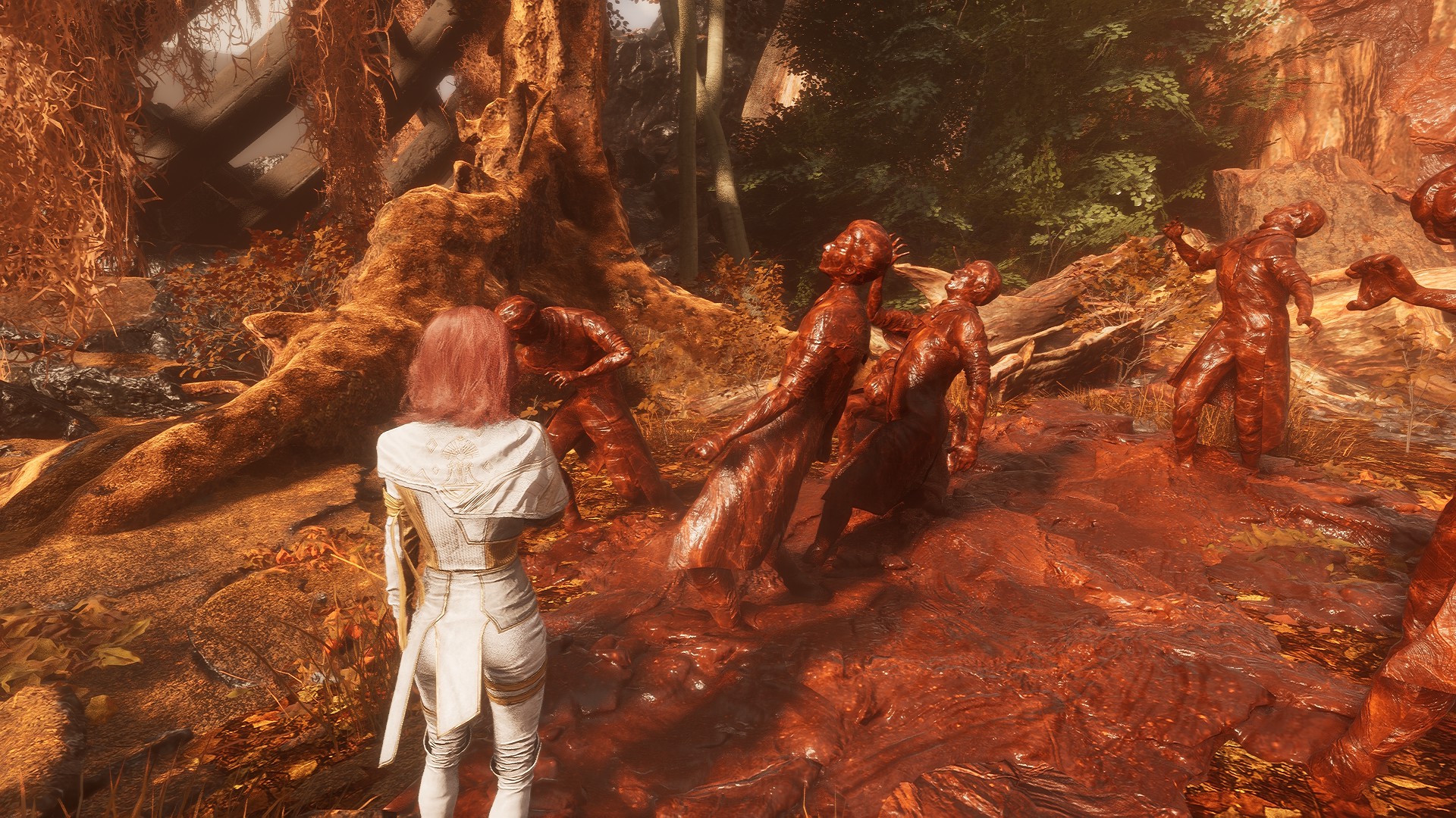 Some bodies of former Expeditioners, encased in resin, preserved in death